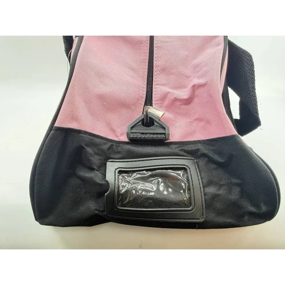 IGC Angel Pink Black Duffle Bag Embroidered Gym Travel Overnight Shoulder Bag